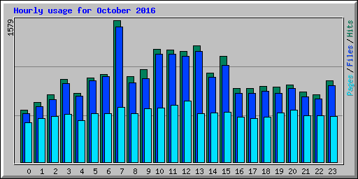 Hourly usage for October 2016