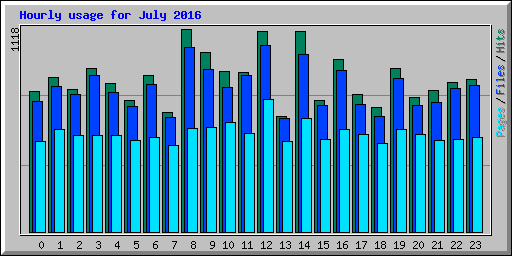 Hourly usage for July 2016