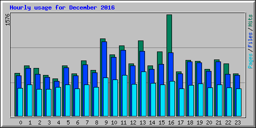 Hourly usage for December 2016